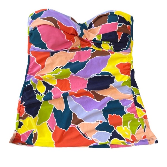 Anne Cole Twist Front Multi-Color Bandeau Tankini Top - Picture 6 of 15